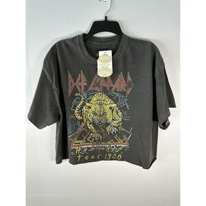 ALTAR'D STATE NEW WT Def Leppard Hysteria Tour 1988 T Shirt women's  Cropped M/L